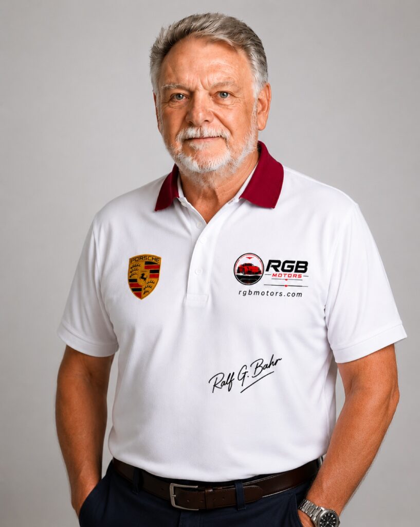 Ralf G. Bahr, founder of RGB Motors, in the RGB Motors team polo